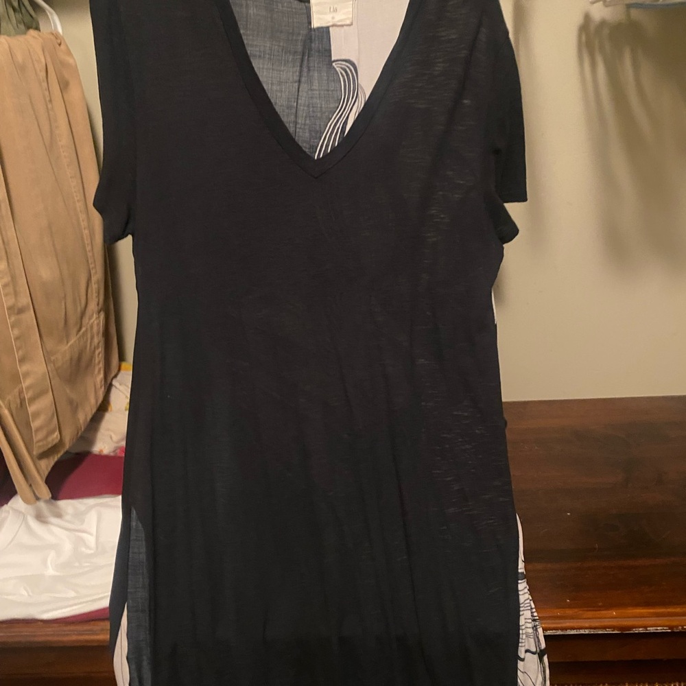 T.La Black and White Top with Branded Tag
